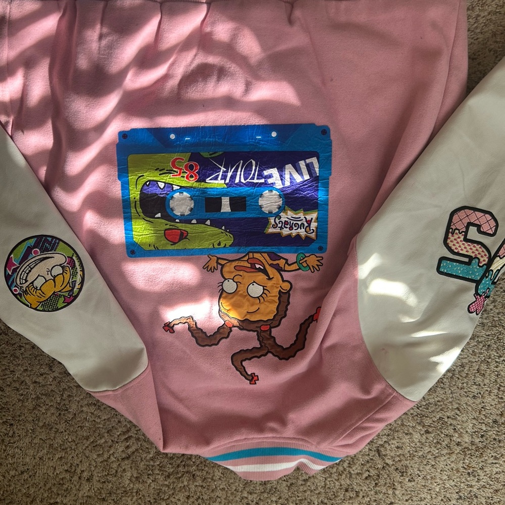 Pink Cartoon Graphic Jacket
